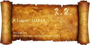Kluger Ulrik névjegykártya